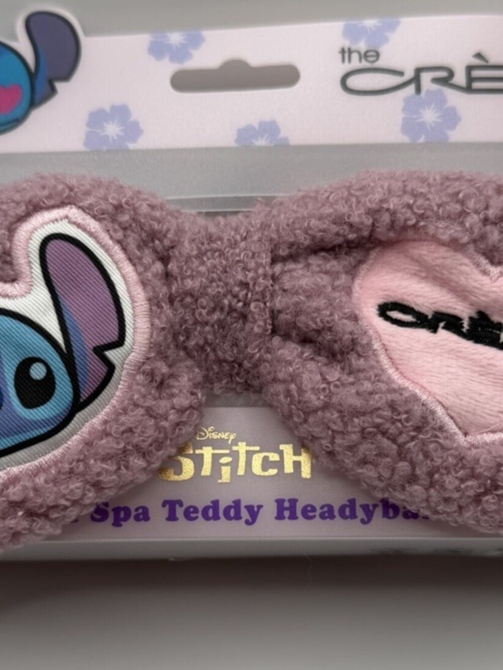 Disney Stitch Plush Spa Headband The Crème Shop Pink Teddy Bow New